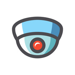Surveillance Camera Security Vector icon Cartoon illustration.