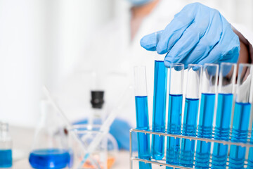 Medical scientists have experimented with liquid chemicals in vitro to analyze viral data in chemical laboratories. Scientific research concepts