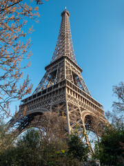 authentic view of eiffel tower in paris