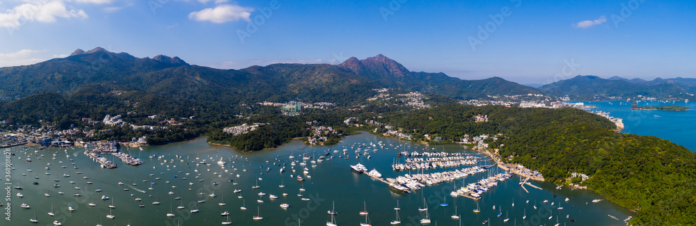 Canvas Prints Top view over yacht club