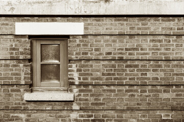 window on brick wall. Architectural element of building
