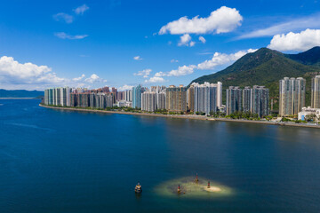 Top view of Hong Kong city