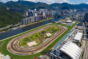 Plakat Top view of race course