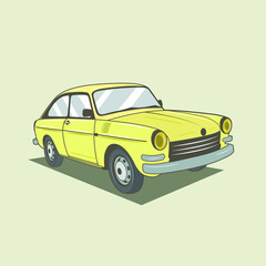 Luxury old sport car vector drawing illustration.Good for retro lover t-shirt design or any printing.