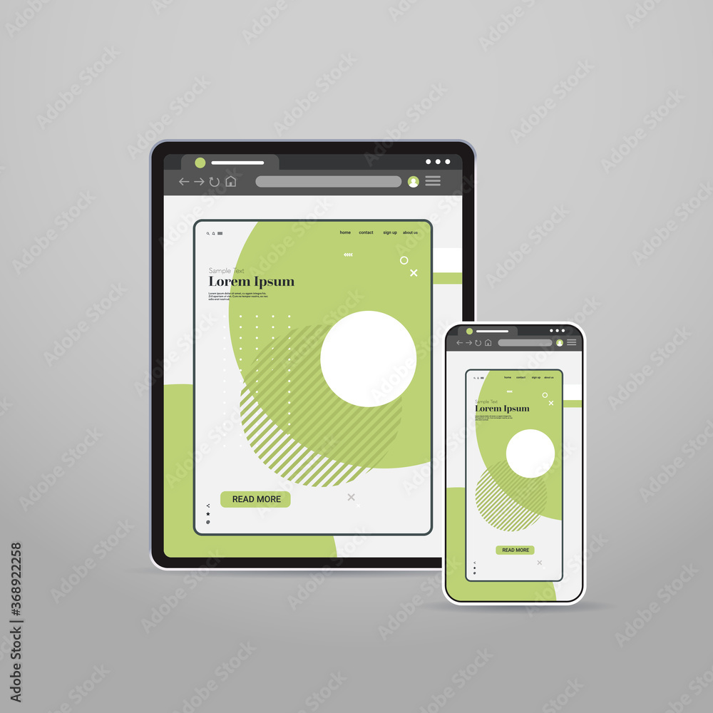 Poster tablet and smartphone screns cross platform application development adaptive user interface responsi