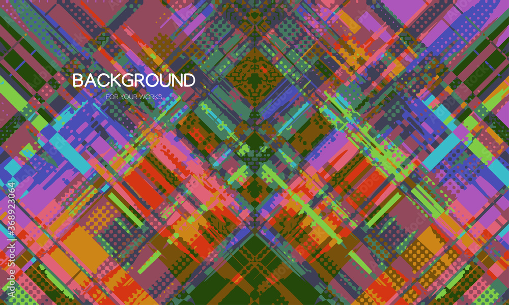 Poster abstract background vector illustration. colorful diagonal stripes with dots texture.