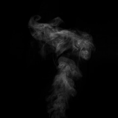 White smoke isolated on a black background. smoke image is like a ghost