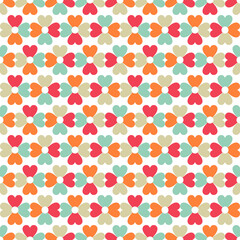 Fototapeta premium colorful basic shapes love flower seamless pattern background