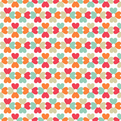 colorful basic shapes love flower seamless pattern background