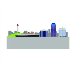 Obraz premium Long Beach California City Skyline in United States.