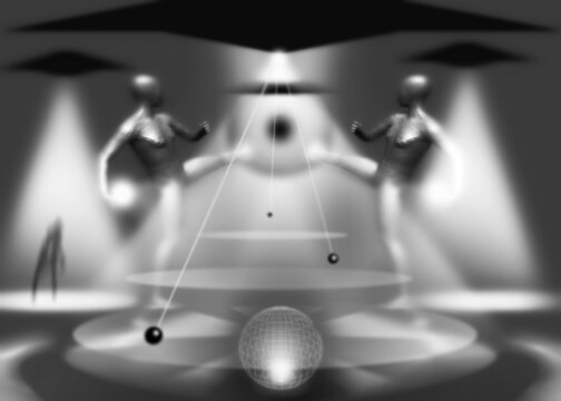 Illustrazione digitale di una palestra aliena