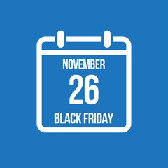 Black friday - vector icon day 26 November, sale