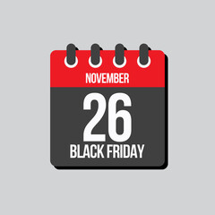 Black friday - vector icon day 26 November, sale