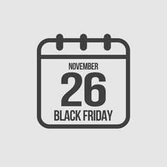 Black friday - vector icon day 26 November, sale