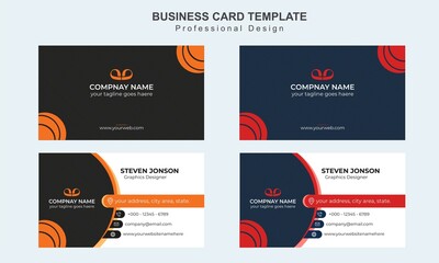 Clean And Modern Business Style business cards Template design. Flat style vector illustration