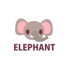 cute elephant cartoon logo vector icon illustration