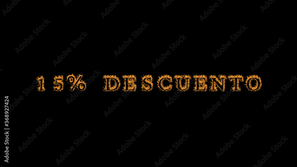 Fototapete 15% descuento fire text effect black background. animated text effect with high visual impact. lette