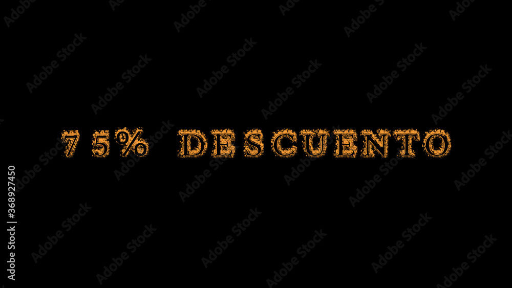 Fototapete 75% descuento fire text effect black background. animated text effect with high visual impact. lette