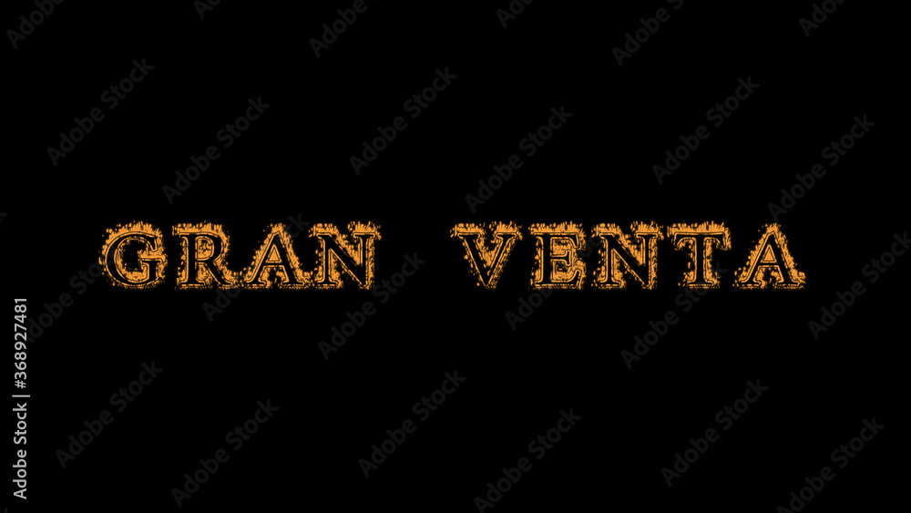 Fototapete gran venta fire text effect black background. animated text effect with high visual impact. letter a
