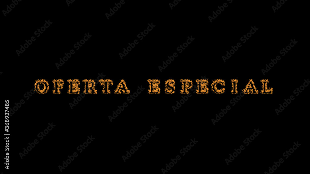 Fototapete oferta especial fire text effect black background. animated text effect with high visual impact. let