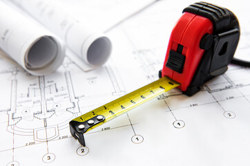 Architect workplace top view