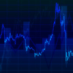 An abstract blue financial chart background image.