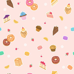 Bakery and cake seamless pattern