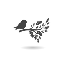 Bird icon with shadow