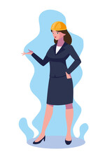 Avatar woman cartoon engineer design