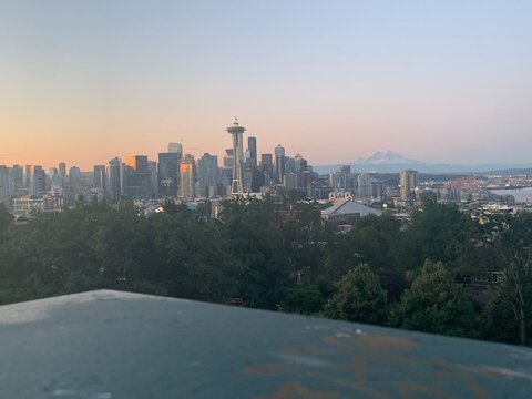 Seattle Skyline At Sunrise 