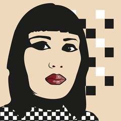 Illustrazione digitale di un volto femminile