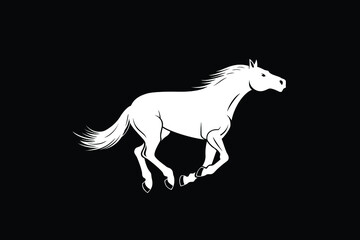 Obraz na płótnie Canvas Racing Horse Simple Silhouette Design