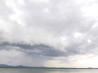 Naklejka na ściany i meble storm clouds over the estuary