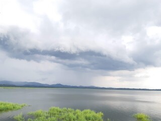 storm clouds over the estuary