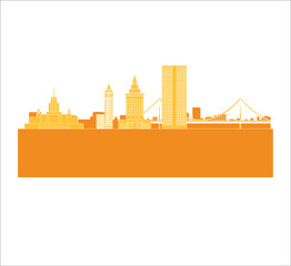Oakland California city skyline in United States.