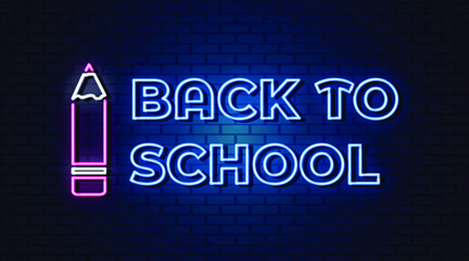 back to school neon text  neon sign