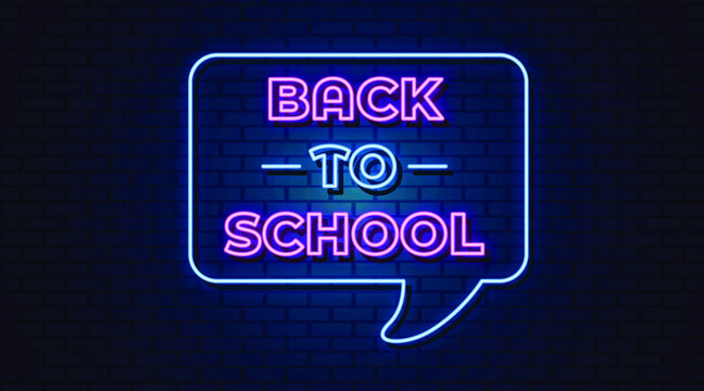 back to school neon text  neon sign