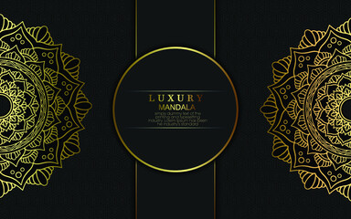 Luxury gold mandala ornate background for wedding invitation, book cover