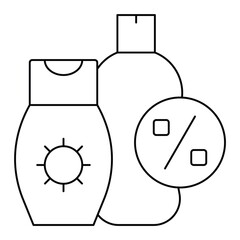 Sunscreen icon, Summer sale related vector