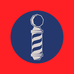 Barber pole icon isolated. Vector illustration. 