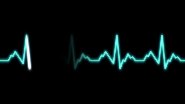 Heartbeat monitor EKG line monitor shows heartthrob, Seamlessly loop electrocardiogram medical screen with a graph of heart rhythm. 4k animation