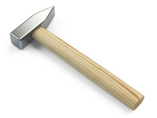 Mew big hammer with a wooden handle.