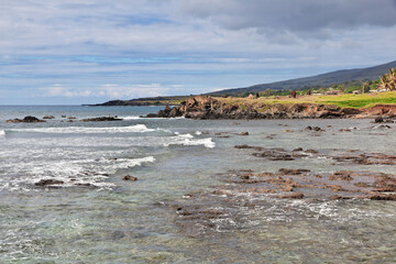 Rapa Nui. The view on Pacific ocean on Easter Island, Chile