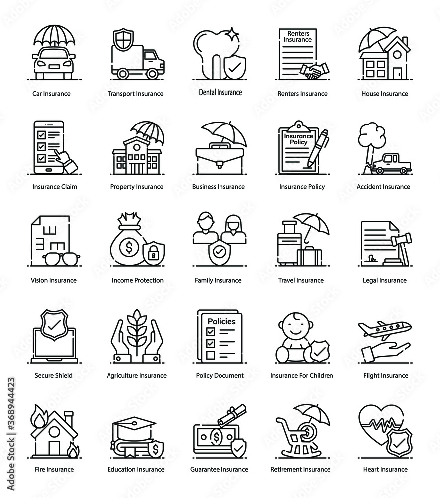 Canvas Prints insurance in modern line style pack