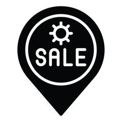 Location pin icon, Summer sale related vector