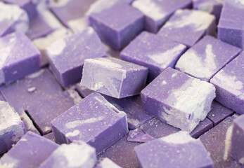 Heap of rustic lavender soap