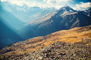 mountain landscape with snow