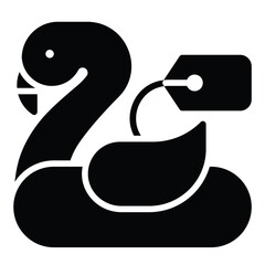 Flamingo swim ring icon, Summer sale related vector