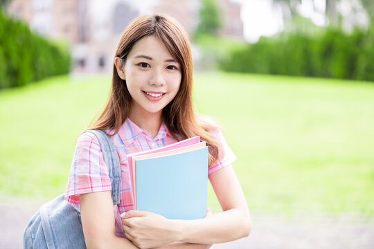 Asian college student smile