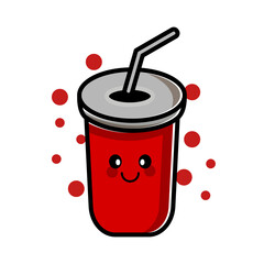 Fresh drink cartoon character. Design template vector